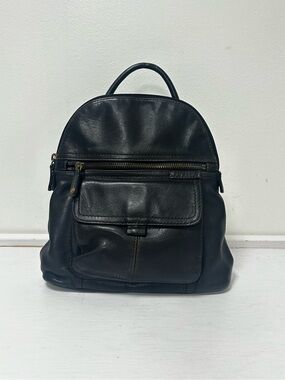Fossil Megan Vintage Small Black Leather Mini Backpack Purse - Y2K Style